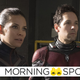 Evangeline Lilly and Paul Rudd as Hope Van Dyne, The Wasp, and Scott Lang, Ant-Man.
